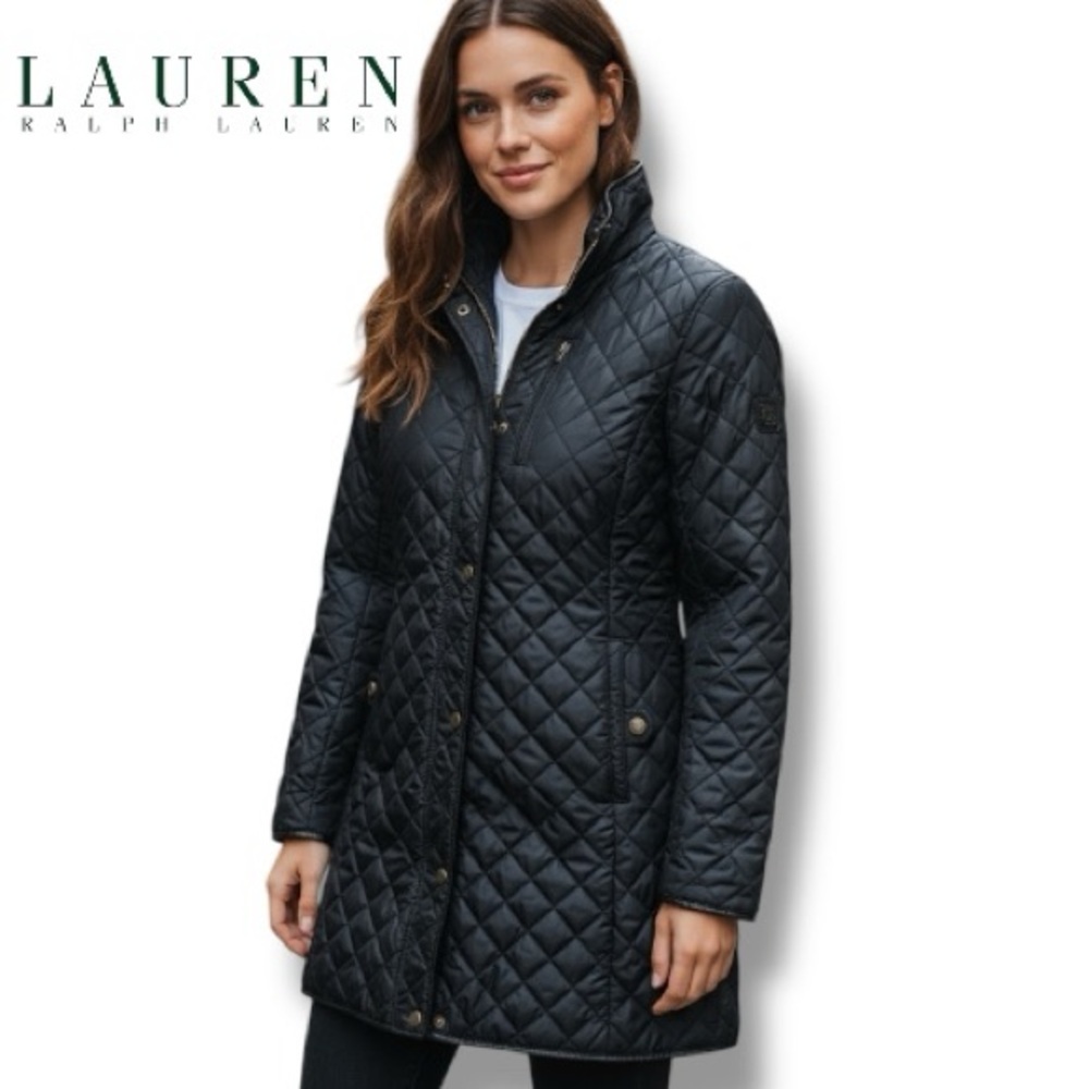 Lauren Lauren Ralph Women's Quilted Stadium Puffer Coat | Size PS